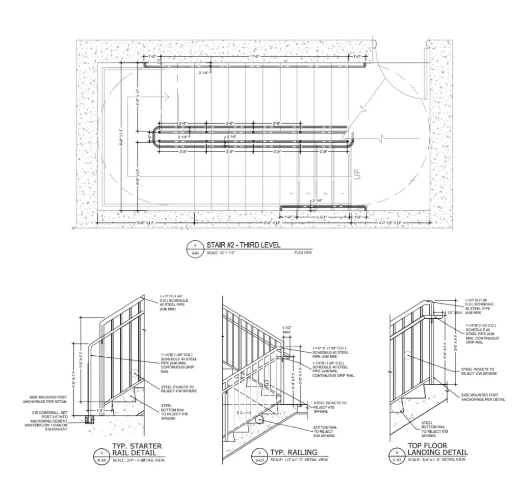 Stair and wall-mounted handrails, by DOP Engineering